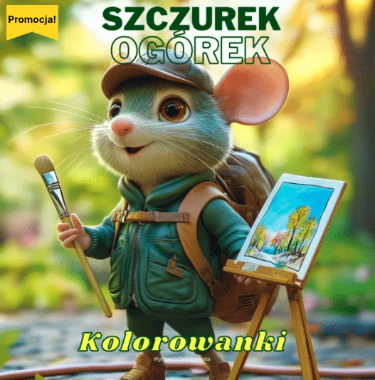 Kolorowanki Szczurek Ogórek do wielokrotnego druku A4