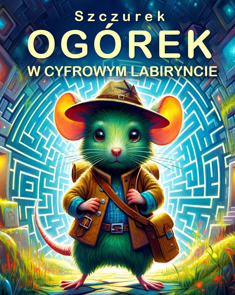 OKLADKA-SZCZUREK-OGOREK-BOOK1 Szczurek Ogórek w Cyfrowym Labiryncie e-book + Kolorowanki do druku!